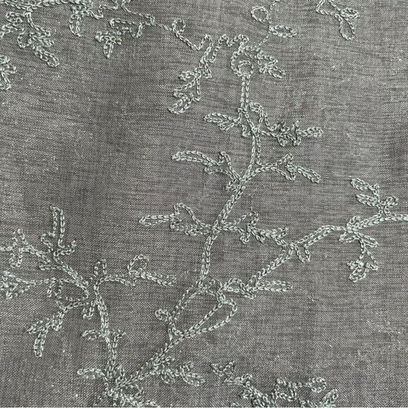 NWT Alvera Grommet Window Embroidered Panel Pair Silver 76” W X 84”L - Picture 2 of 5